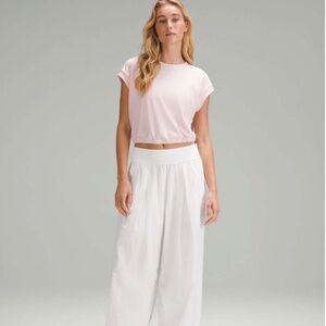 LULULEMON WIDE-SLEEVE GATHERED HEM T-SHIRT